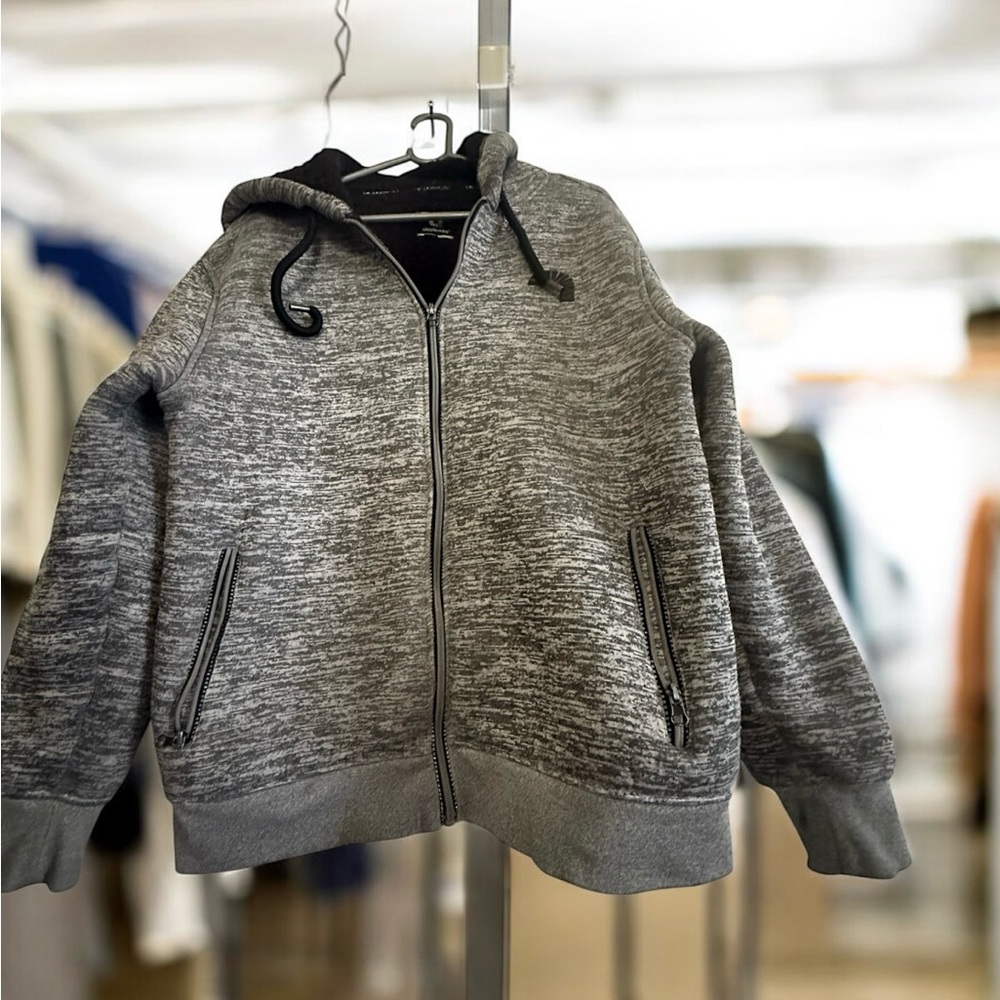 Akademiks Men's Long Sleeve Full Zip-up Gray Hoodie Sz M With 2 Front Pockets